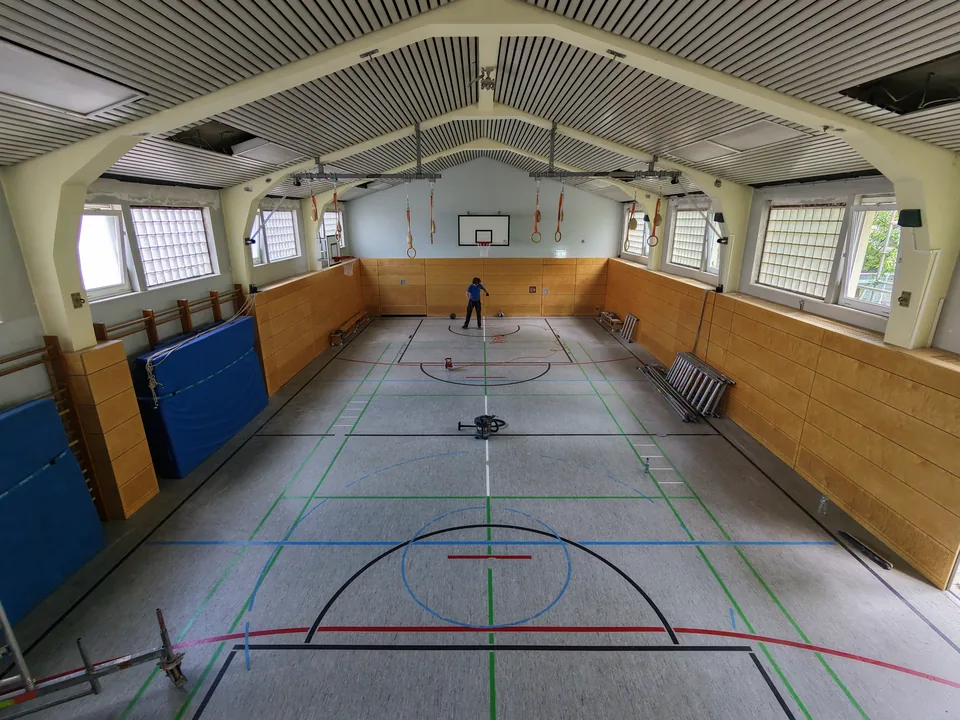Untersuchung einer Turnhalle im Rahmen der Bauwerksdiagnostik
